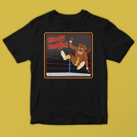 Discover Meow, Brother! Cat Wrestling T-Shirt | Funny T-Shirts | Wrestling | Cats | Humorous Shirt