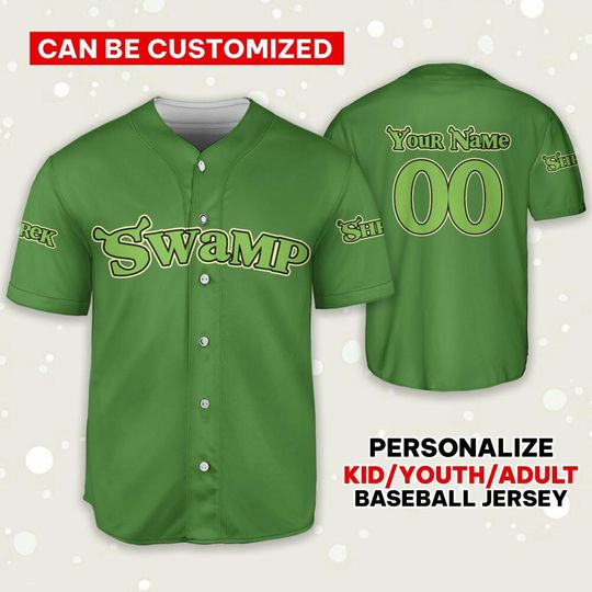 Discover Personalize Shrek Swamp Green, Disneyyy Fiona Princess Gift, Funny Baseball Jersey