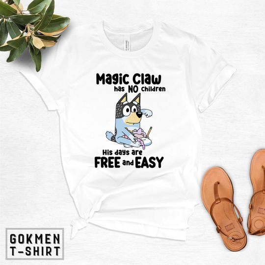 Discover BlueyDad Magic Claw Shirt, Bandit No Children Funny Dad T-Shirt