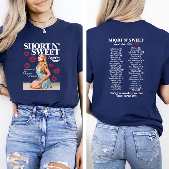 Discover Short And Sweet T-Shirt, Sabrina Shirt, Sabrina Merch Shirt, Carpenter Fan Shirt