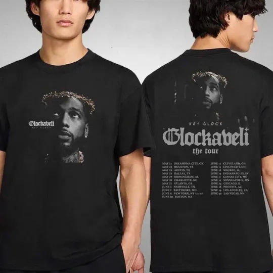 Discover Key Glock Glockaveli Album The Tour Dates 2025 Artwork Two Sides Unisex T-shirt