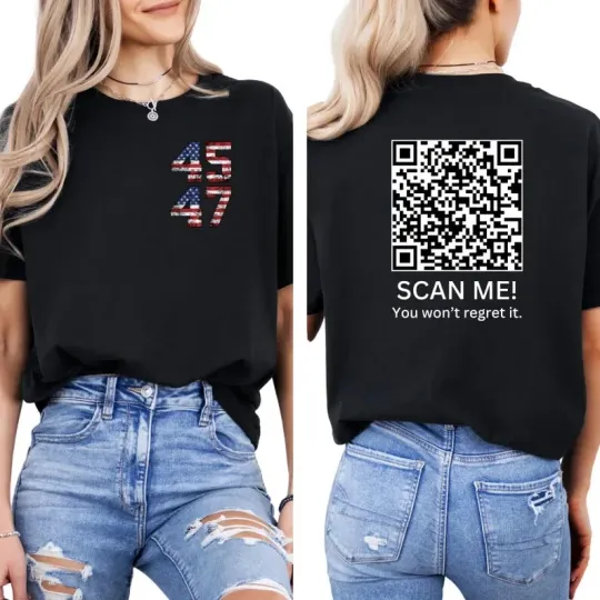 Discover Trump YMCA QR Code Dance Tshirt, auto play WITH Sound, Funny President Trump
