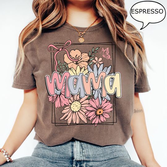 Discover Floral Mama T-Shirt, Vintage Mama Shirt, Plant Mom Shirt, Mama Shirt