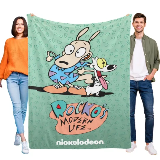 Discover Rocko's Modern Life Fleece Blanket Birthday Gift