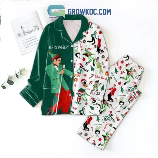 Discover Elvis Presley Elf Christmas Pajamas Set