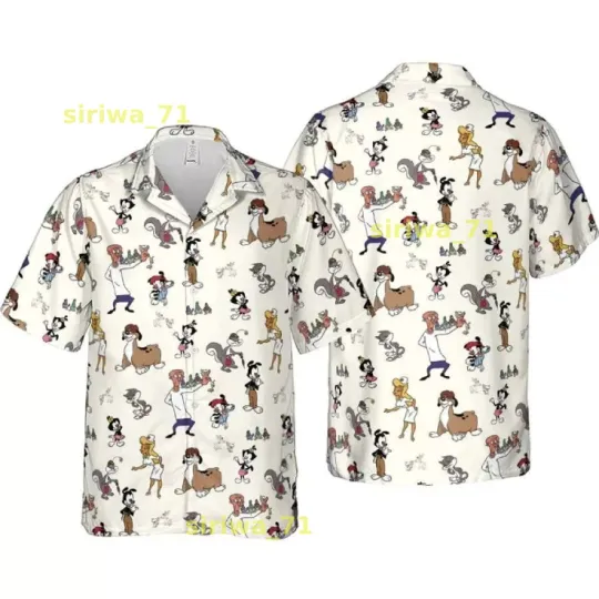Discover Animaniacss Characters Hawaiian Shirt Casual Button Down