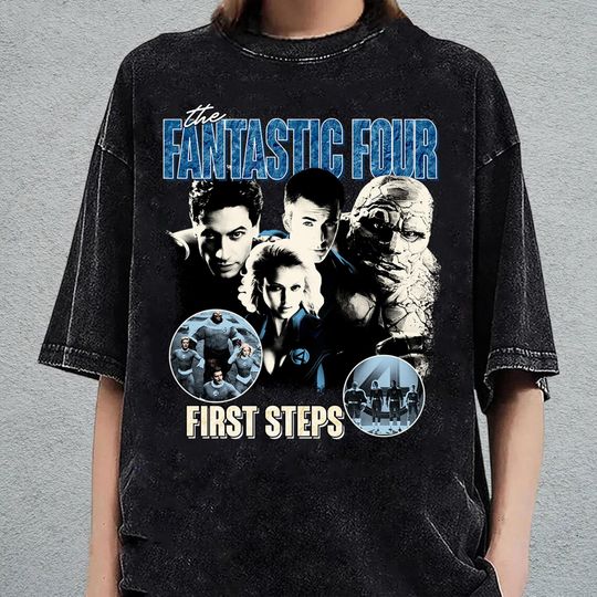 Discover The Fantastic Four First Steps Shirt, Retro The Fantastic Four Wash Shirt