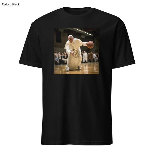 Discover The pope basketball pose tshirt, Funny meme Pope Francis basketballing aura
