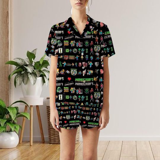 Discover Minecraft Movie Short Pajamas Set, Minecraft Game Family Pajamas