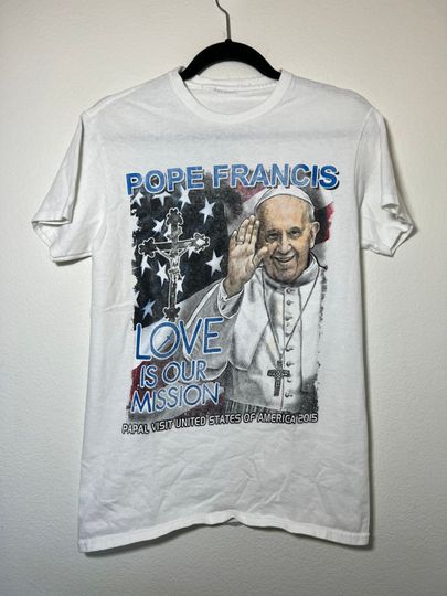 Discover Pope Francis Love is Our Mission United States of America Visit Tour Graphic T-Shirt