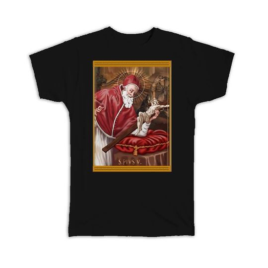 Discover Saint Pius V T-Shirt Gift Pope Catholic Church Christianity Religious Faith
