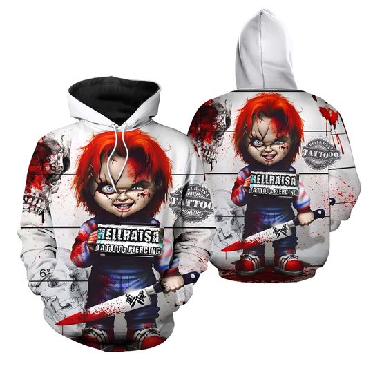Discover Horror Movie Chucky Funny 3D Print Fashion Tracksuits Crewneck hoodie Joggers Pants