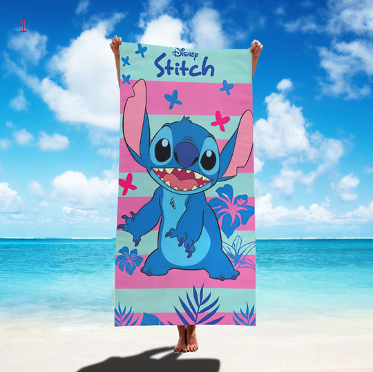 Discover Stitchh Cartoon Bath Towel Anime Figures  Kawaii Kids Beach Towel Summer Swim Shower Washcaloth Bathroom Supplies