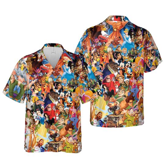 Discover walt disney Cartoon Characters Disney Hawaiian Shirt Vintage