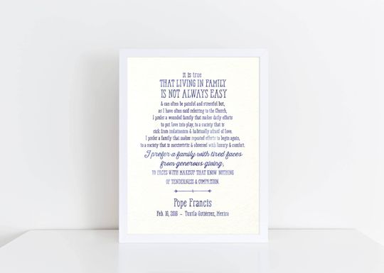 Discover PRINTABLE Pope Francis "Family" Printable  , Saint Quote Art