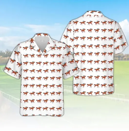 Discover Kentucky Derby Hawaiian Shirt, Churchill Downs Horse Racing Button