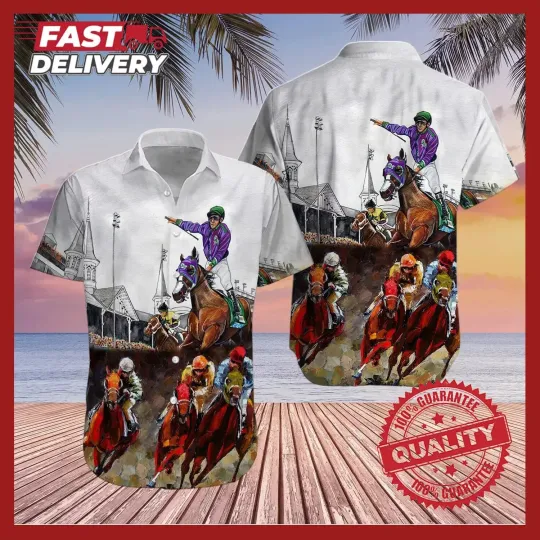 Discover Kentucky ​derby Horse Racing Equestrian Hawaiian Shirt