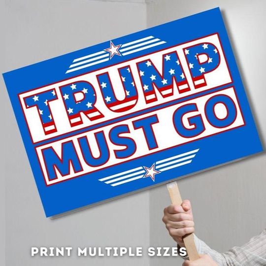 Discover PROTEST Sign For Hands Off National Day of Action Printable | Trump Must Go