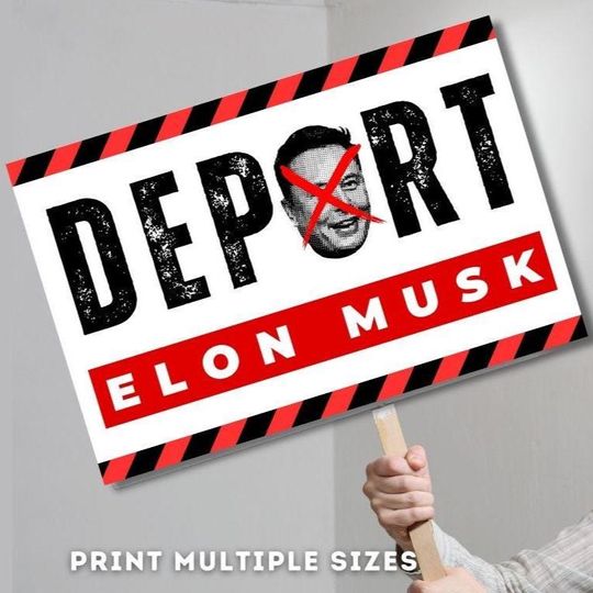 Discover PROTEST Sign For Hands Off National Day of Action Printable | Deport Elon Musk