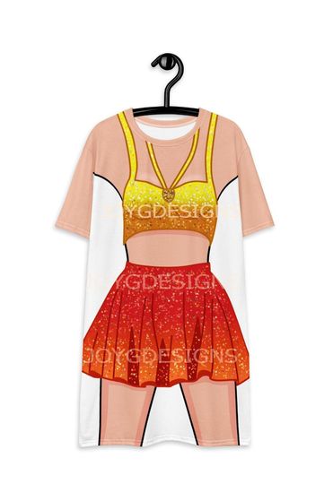 Discover Pop star concert yellow red outfit, Halloween costume t-shirt, (NOT real glitter or sparkles, design is printed onto fabric)