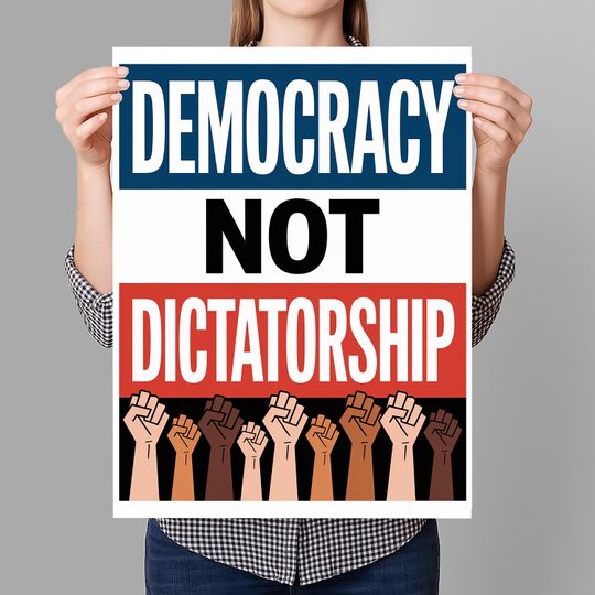 Discover Democracy Not Dictatorship Protest Sign PRINTABLE, Anti-Trump Protest