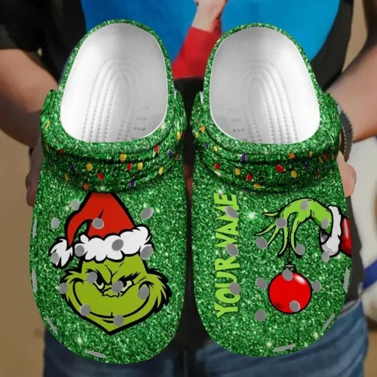 Discover Custom Green Christmas Clogs, Funny Shoes for Men, Women, Kids, Perfect Gift