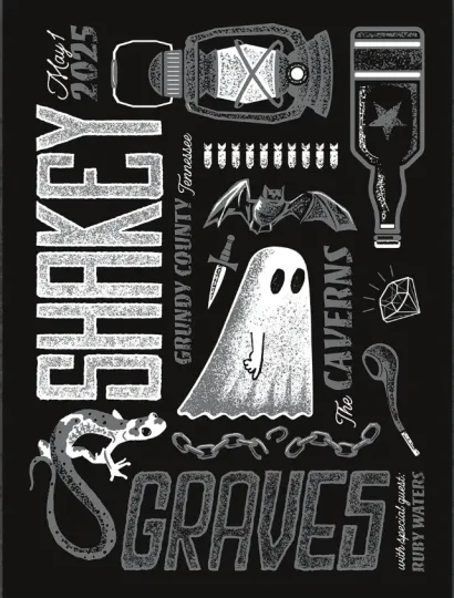 Discover Shakey Graves In Pelham, TN On May 1, 2025 Tour Poster High Print
