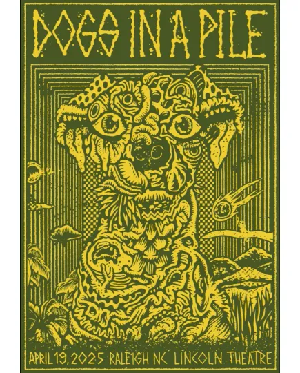 Discover Poster Dogs In A Pile in Raleigh, NC on Apr 19, 2025 Tour Poster, gift for fans