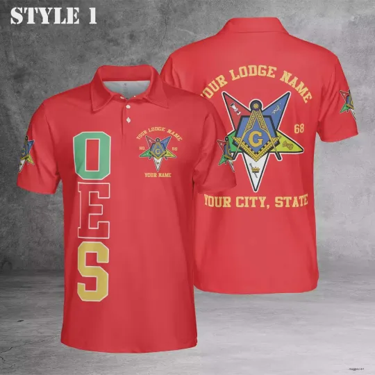 Discover Custom Name Order of the Eastern Star Masonic Lodge Polo Shirt
