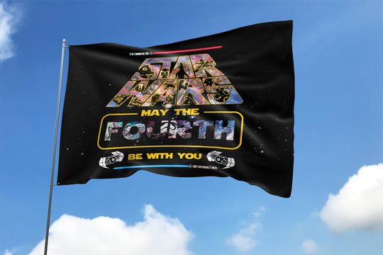 Discover May The 4th Be With You House Flag, Starr Warss Day House Flags