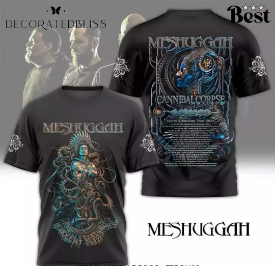 Discover Meshuggah   Cannibal Corpse North American Tour 2025 3D T-Shirt