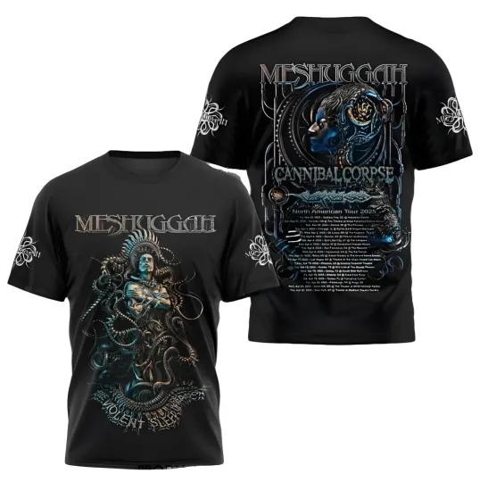 Discover Meshuggah – Cannibal Corpse North American Tour 2025 3D T-Shirt