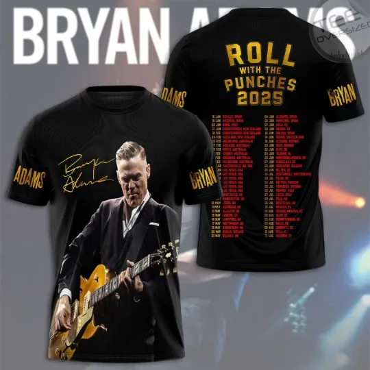 Discover Bryan Adams Roll With The Punches 2025 3D T-Shirt
