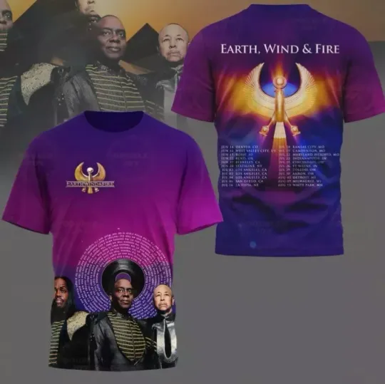 Discover Earth, Wind & Fire World Tour 2025 AOP 3D T-shirt