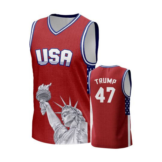 Discover 4th of July USA Red Basketball Jerseys, Trump MAGA Jerseys