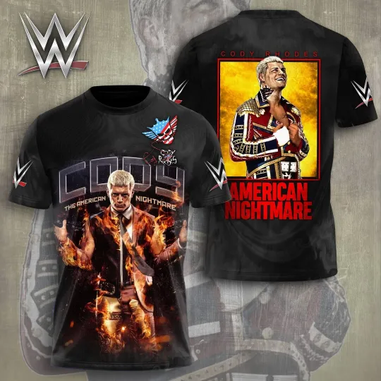 Discover Wrestling Entertainment x Cody Rhodes American Nightmare 3D Shirt