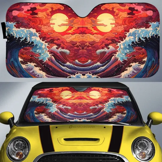 Discover Great Wave Kanagawa Car Sunshade Car Accessories