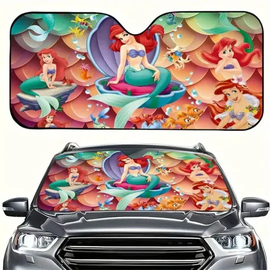 Discover Beautiful Princess The Littlee Mermaidd Mothers Day Car Windshield Sun Shade