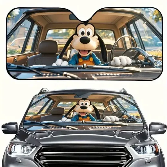 Discover Cute goofyy Take A Fun Ride In Car Father's Day Gift Car Windshield Sun Shade