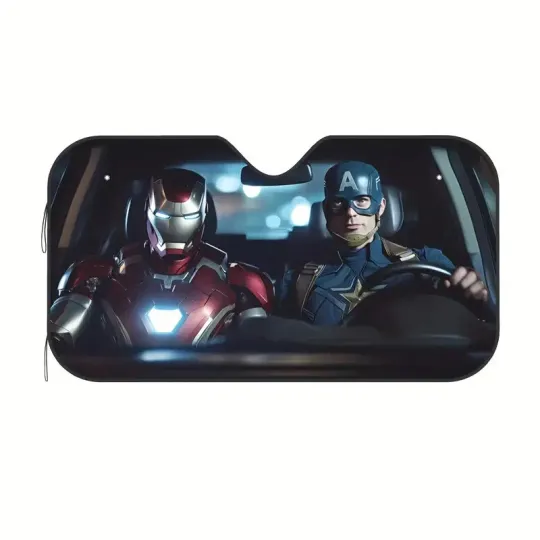 Discover Ironn mann And Captainn Americaa Superoheroes Fan Gift Car Windshield Sun Shade