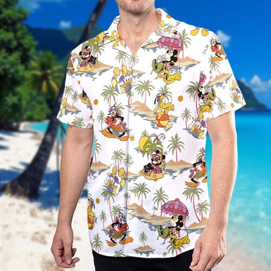 Discover Mickeyy & Friends Summer Beach Hawaiian Shirt, Mickeyy Minniee Donald Minniee Hawaiians