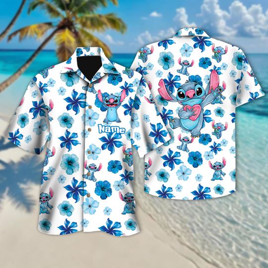Discover Custom Disneyyy Stitchh Aloha Floral Hawaiian Shirt, Lilo and Stitchh Summer Beach Hawaiians