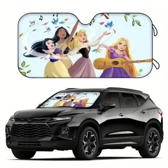 Discover Cartoon Princess Characters Singing Mother's Day Gift Car Windshield Sun Shade