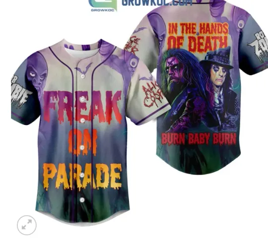 Discover Rob Zombie Alice Cooper Freak On Parade In baseball jersey