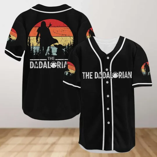 Discover Retro The Dadalorian Happy Father's Day Gift For Dad Baseball Jersey Shirt