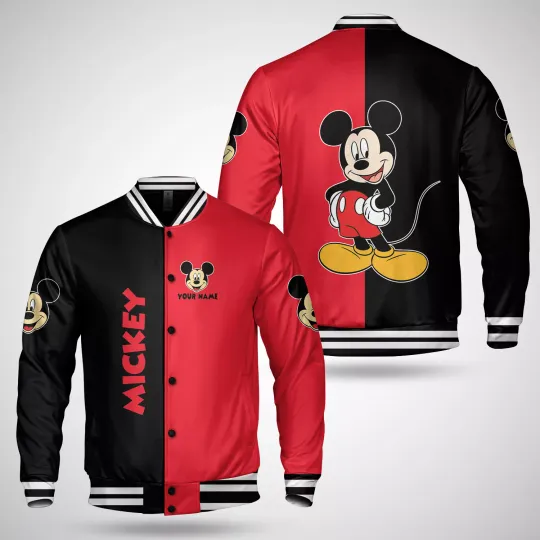 Discover Personalized Be Happy Mickeyy mouse Cartoon Mouse Lovers Gift Black Red Jacket