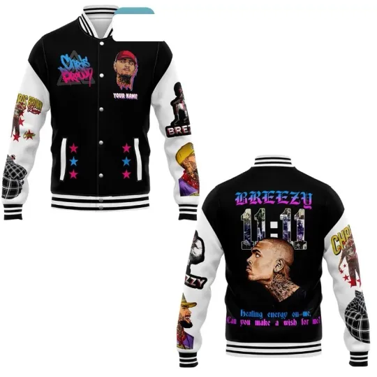 Discover Chris Brown Healing Energy On Me Personalized Baseball Jacket