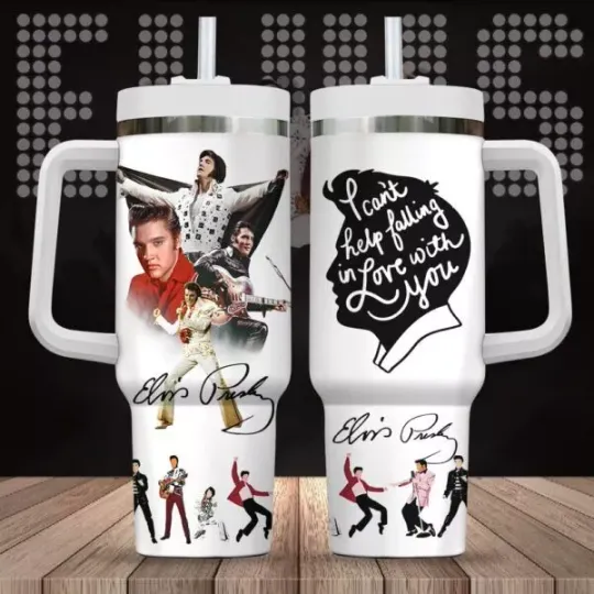 Discover Elvis Presley 40Oz Stanley Tumbler With Handle For Fans
