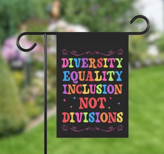 Discover Diversity Equality Inclusion Yard Flag, Pro Unity Not Division