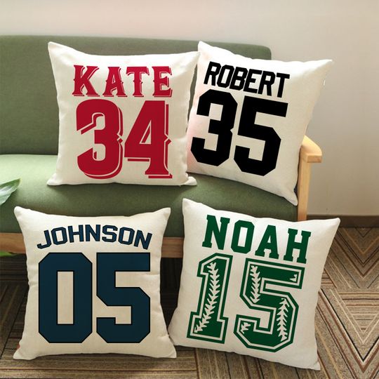 Discover Personalized Sports Throw Pillow Cover Dcor w/Number & Name